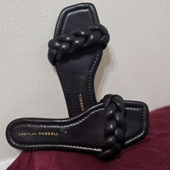Loeffler Randall Braided Bond Flat Sandal in Black Size US Womens 6.5 B - Picture 2 of 7